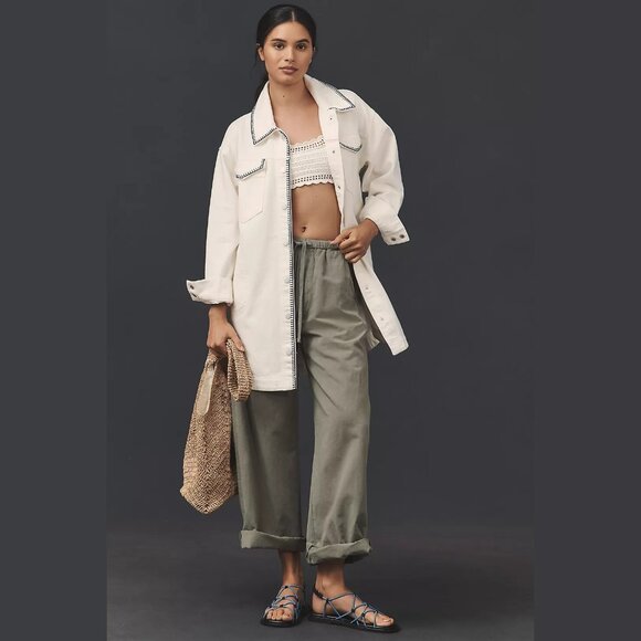 NEW Pilcro - Sizes S, L The Tillie Relaxed Denim Shacket: Whipstitch Edition - Picture 4 of 5